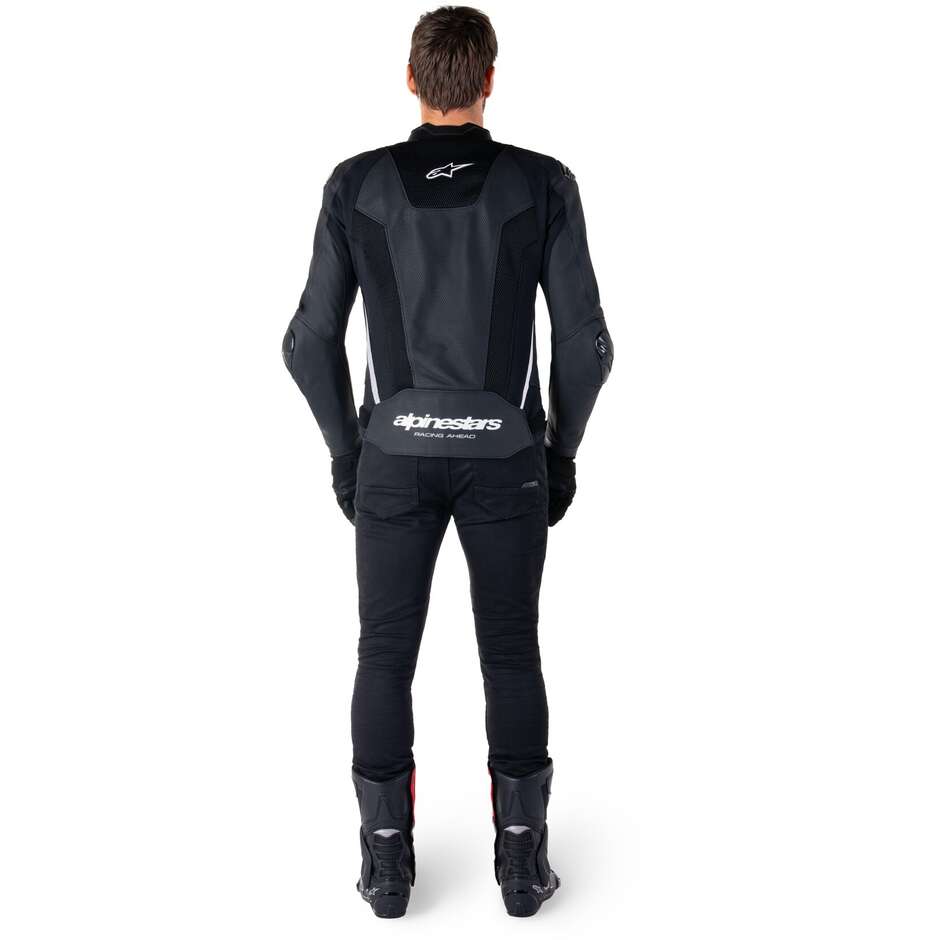 Alpinestars MISSILE V3 AIRFLOW Leder-Motorradjacke Schwarz Weiß