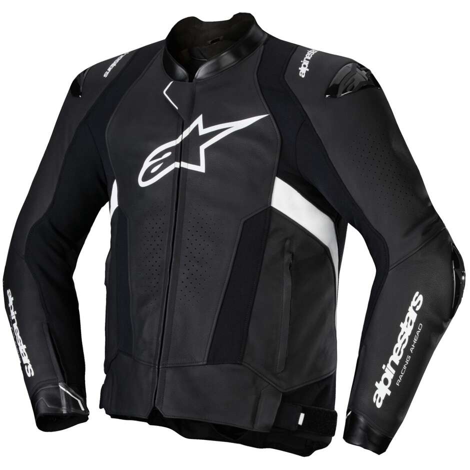 Alpinestars MISSILE V3 Leder-Motorradjacke Schwarz Weiß
