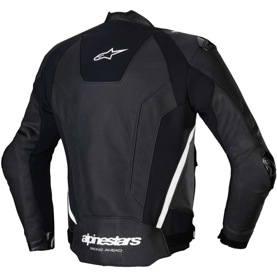 Alpinestars MISSILE V3 Leder-Motorradjacke Schwarz Weiß
