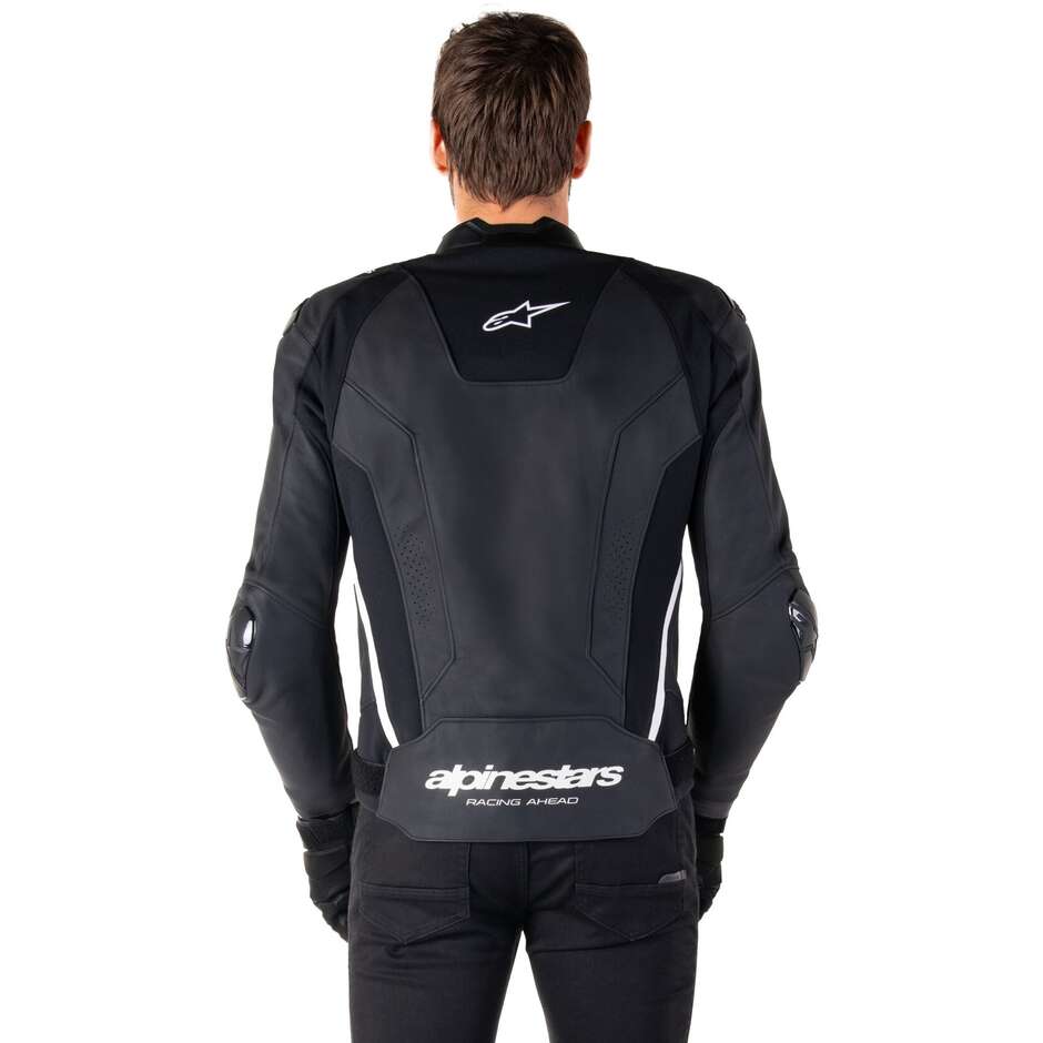 Alpinestars MISSILE V3 Leder-Motorradjacke Schwarz Weiß