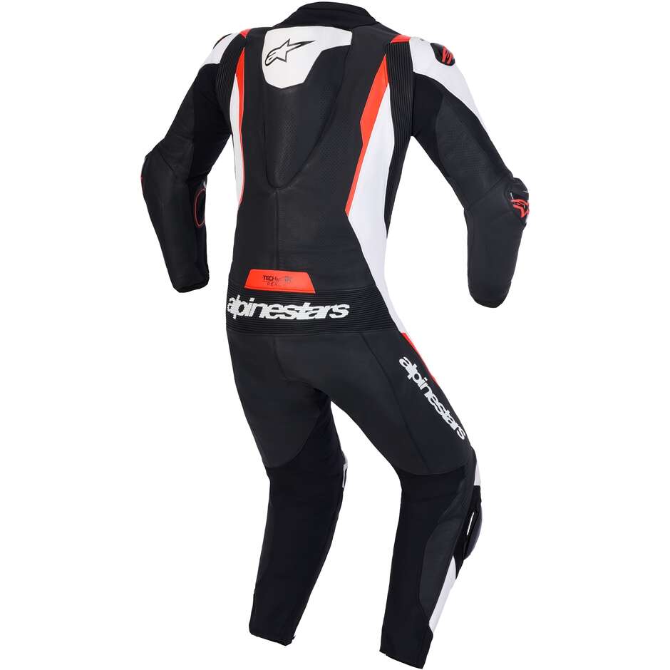 Alpinestars Missile V3 Lederkombi, einteilig, Schwarz, Weiß, Neonrot