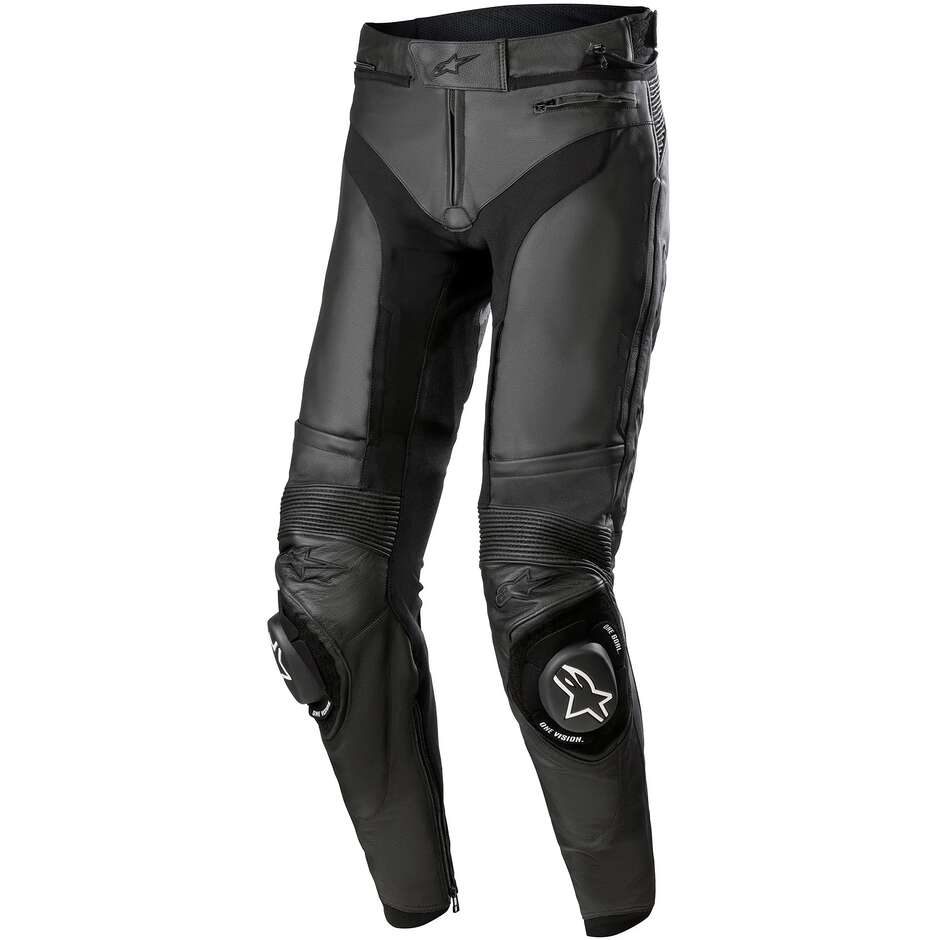Alpinestars MISSILE V3 SHORT Leather Motorcycle Pants Black Black - Shortened