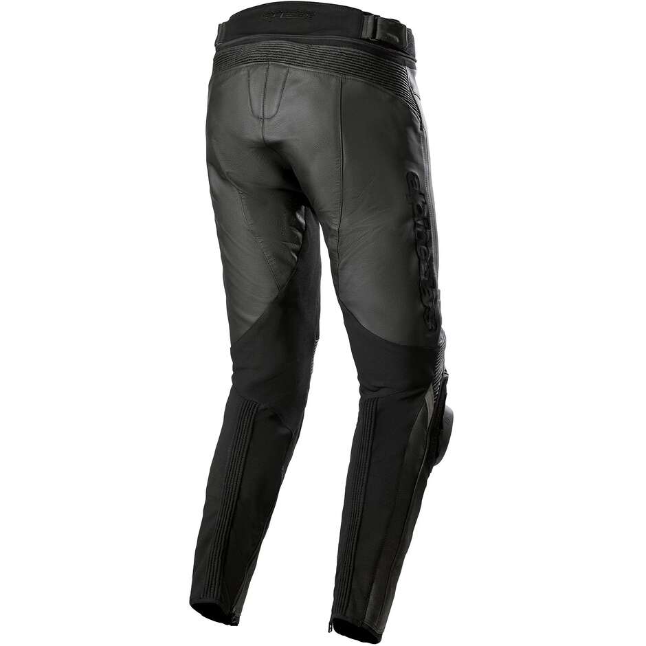 Alpinestars MISSILE V3 SHORT Leather Motorcycle Pants Black Black - Shortened