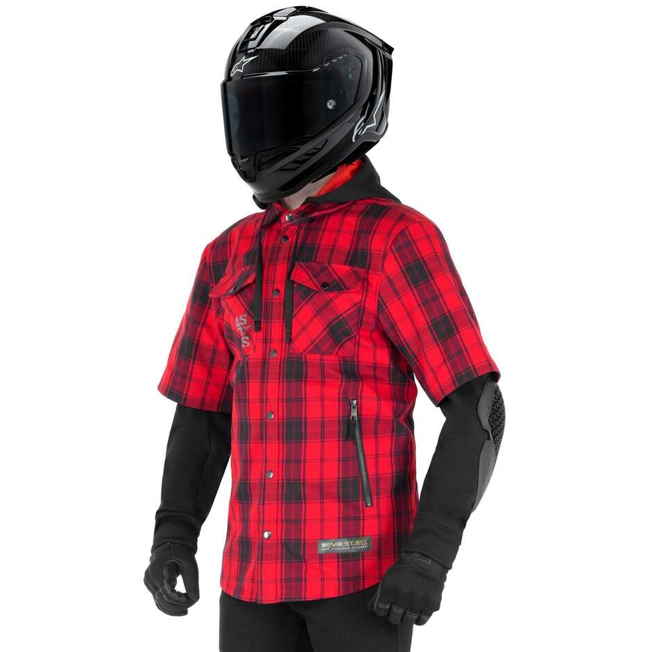 Alpinestars MO.ST.EQ TARTAN SHIRT Black Red Motorcycle Shirt