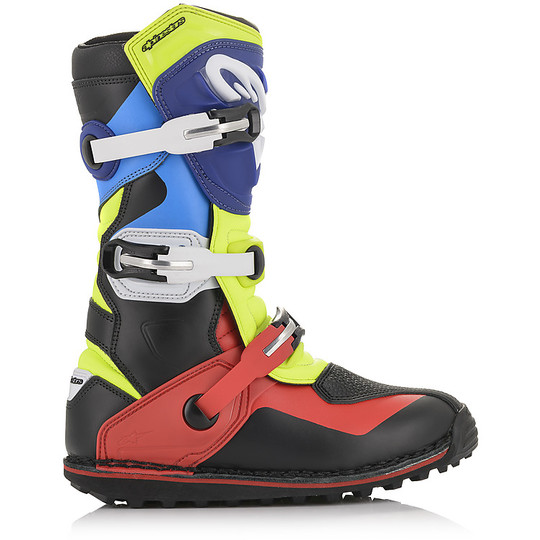 Alpinestars Moto Cross Enduro Stiefel TECH T Schwarz Rot Blau Gelb Fluo