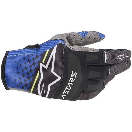 Alpinestars Moto Cross Enduro Techstar Handschuh Blau Schwarz