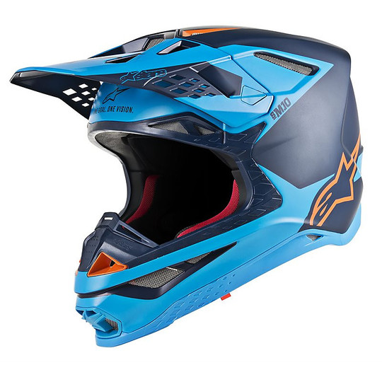 Alpinestars Motorcycle Helmet Cross Enduro SUPERTECH S M10 META Black Water Orange Fluo