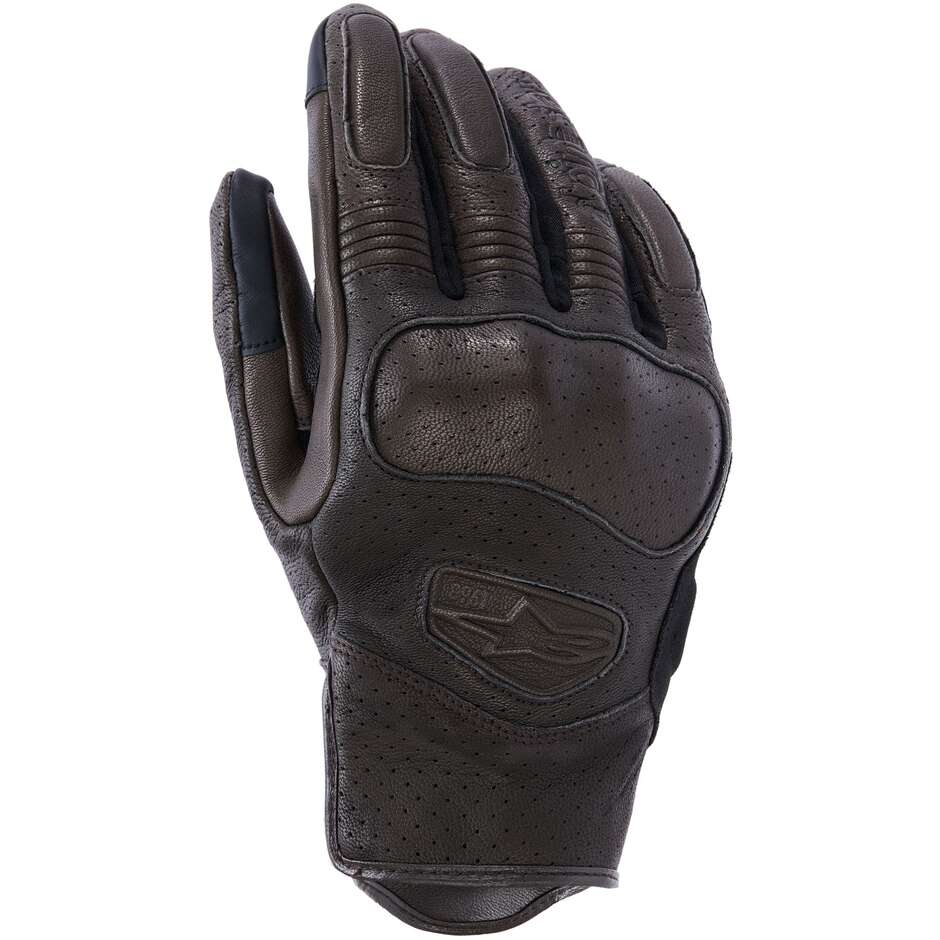 Alpinestars MUSTANG V3 LEATHER Motorcycle Gloves Dark Brown Black