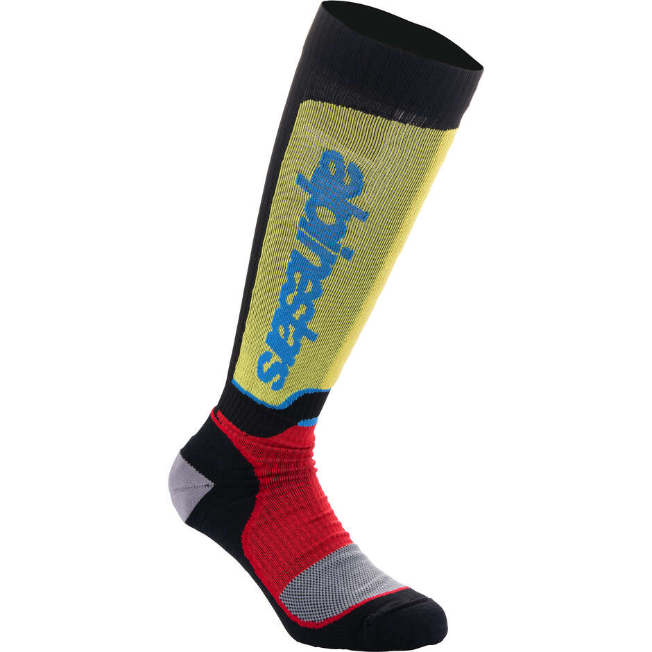 Alpinestars MX PLUS Cross Enduro Motorradsocken Schwarz Rot Blau