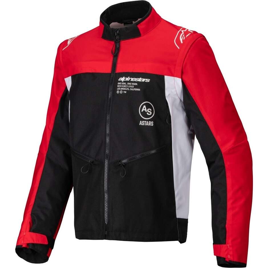 Alpinestars PRO-DURA Cross Enduro Motorradjacke Schwarz Hellrot Weiß