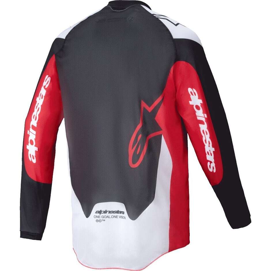 Alpinestars PRO-DURA Cross Enduro Motorradtrikot Schwarz Hellrot Weiß