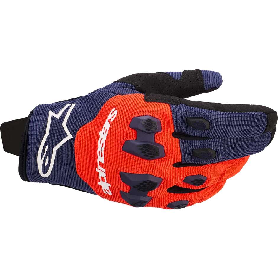 Alpinestars PRO-DURA Navy Hot Orange White Cross Enduro Motorcycle Gloves