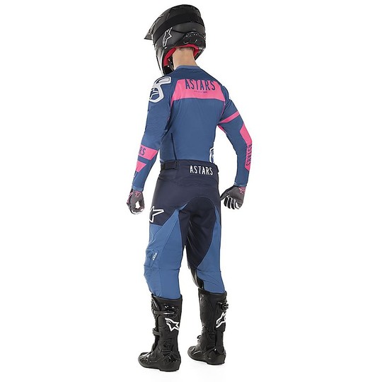 Alpinestars RACE FLAGSHIP Indigo Dark Navy Pink Fluo Motocross Pants