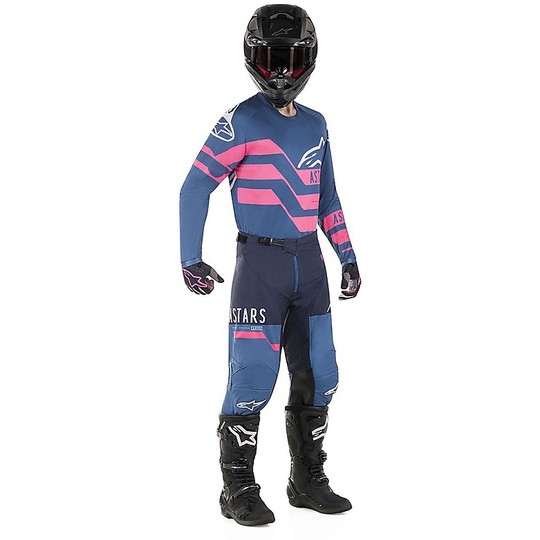 Alpinestars RACE FLAGSHIP Indigo Dunkel Navy Pink Fluo Motocross Hose