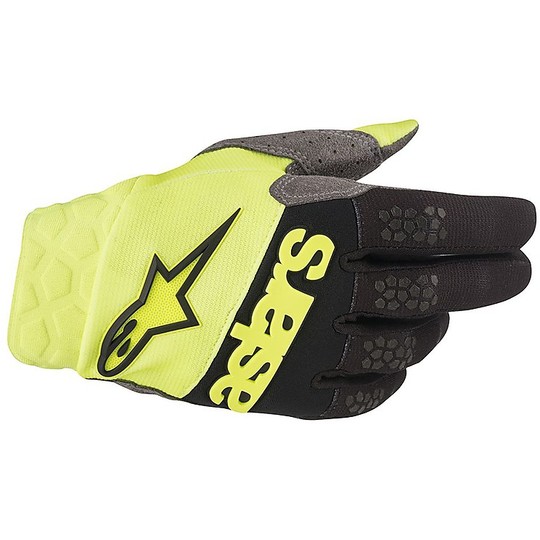 Alpinestars RACEFEND Cross Enduro Motorcycle Gloves Yellow Fluo Black