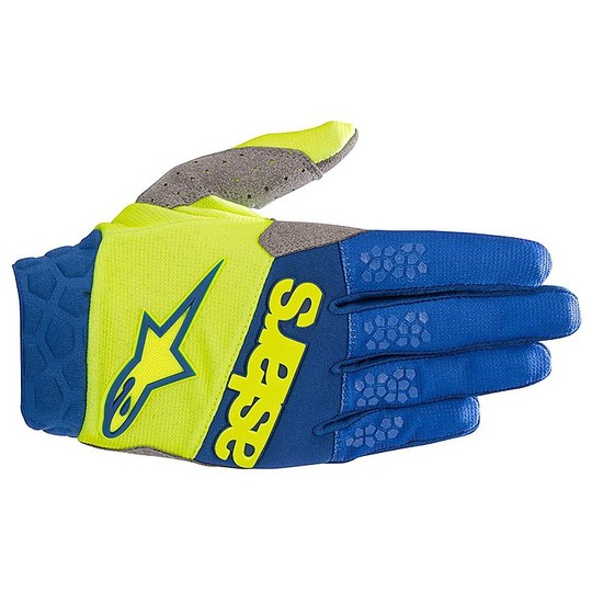 Alpinestars RACEFEND Cross Enduro Motorcycle Gloves Yellow Fluo Blue