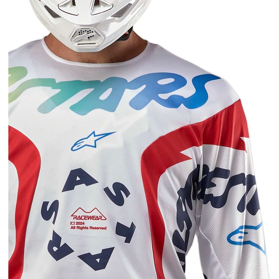 Alpinestars RACER HANA Cross Enduro Moto Jersey Multicolored White
