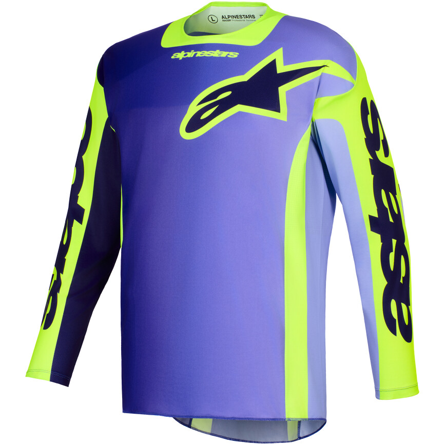 Alpinestars RACER PORTL Cross Enduro Motorcycle Jersey Purple Fluo Yellow