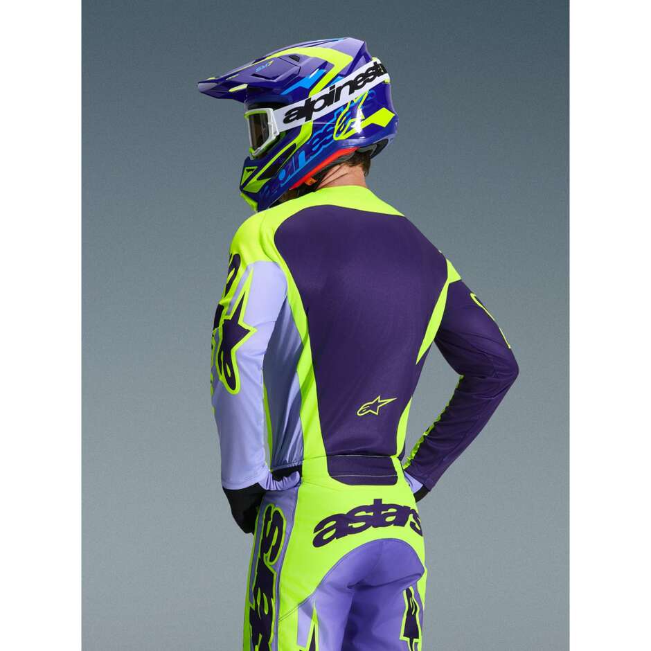 Alpinestars RACER PORTL Cross Enduro Motorcycle Jersey Purple Fluo Yellow
