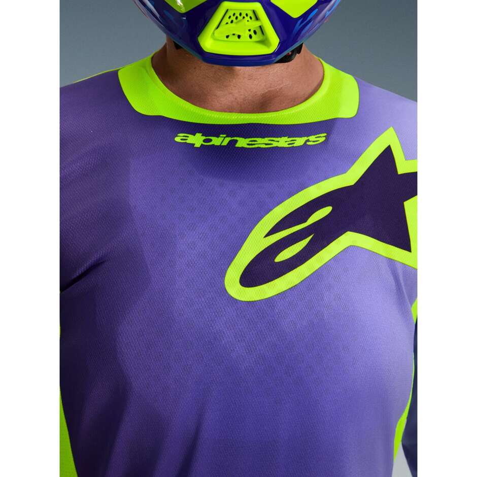 Alpinestars RACER PORTL Cross Enduro Motorcycle Jersey Purple Fluo Yellow
