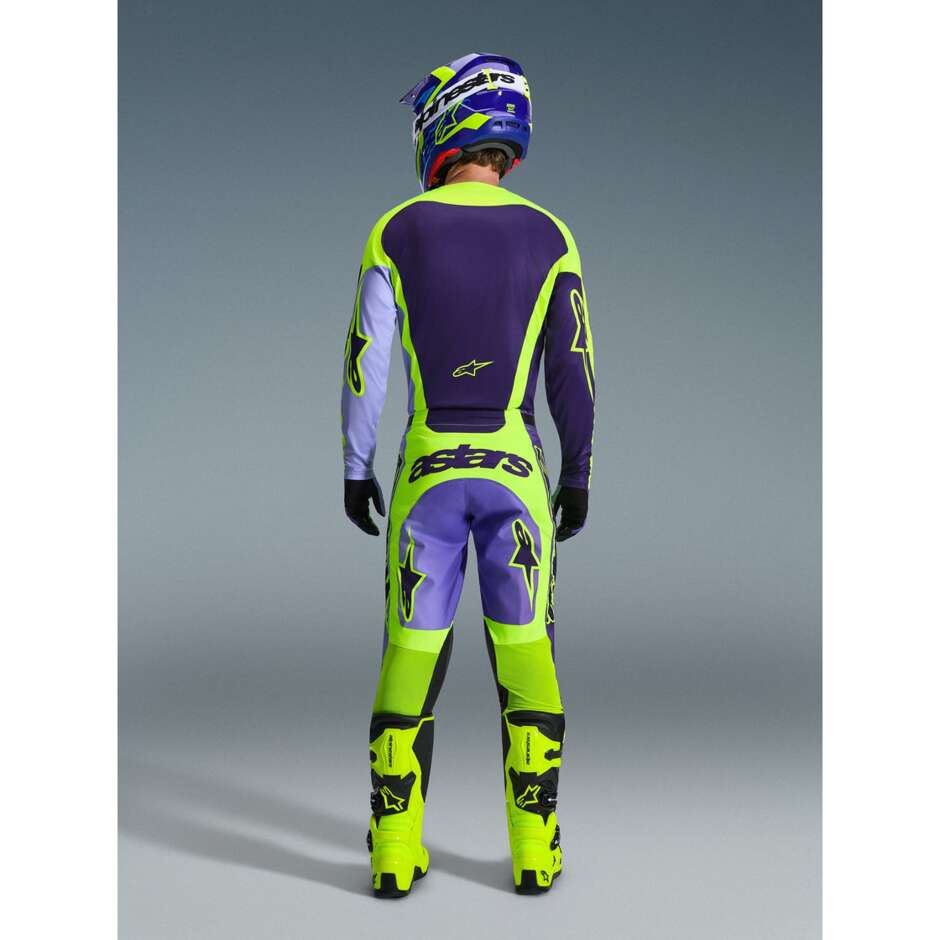 Alpinestars RACER PORTL Cross Enduro Motorcycle Jersey Purple Fluo Yellow