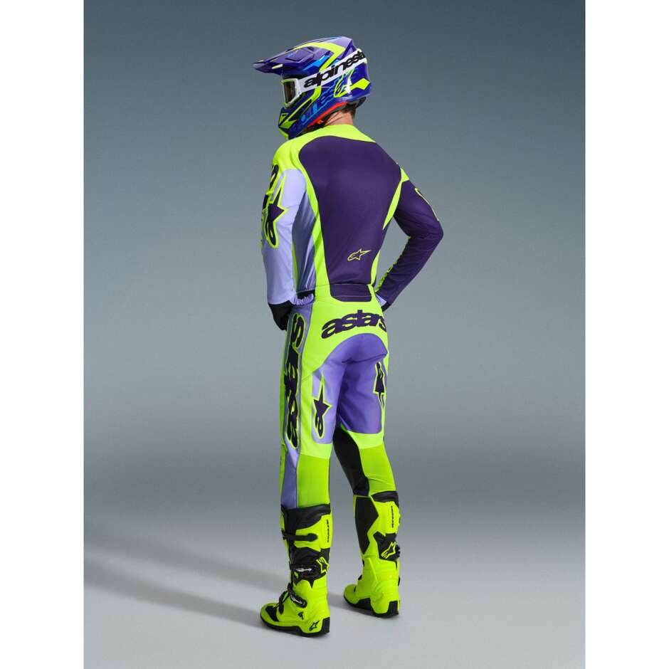 Alpinestars RACER PORTL Cross Enduro Motorcycle Jersey Purple Fluo Yellow