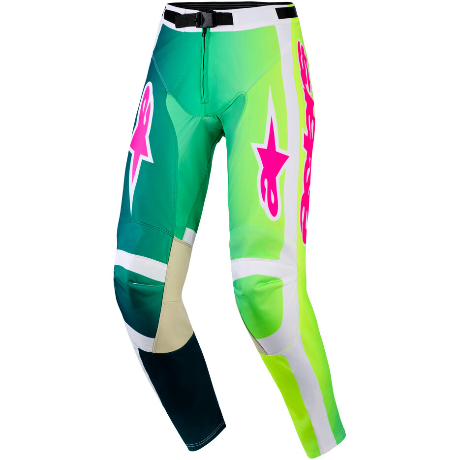 Alpinestars RACER PORTL Cross Enduro Motorcycle Pants Green White Black Pink