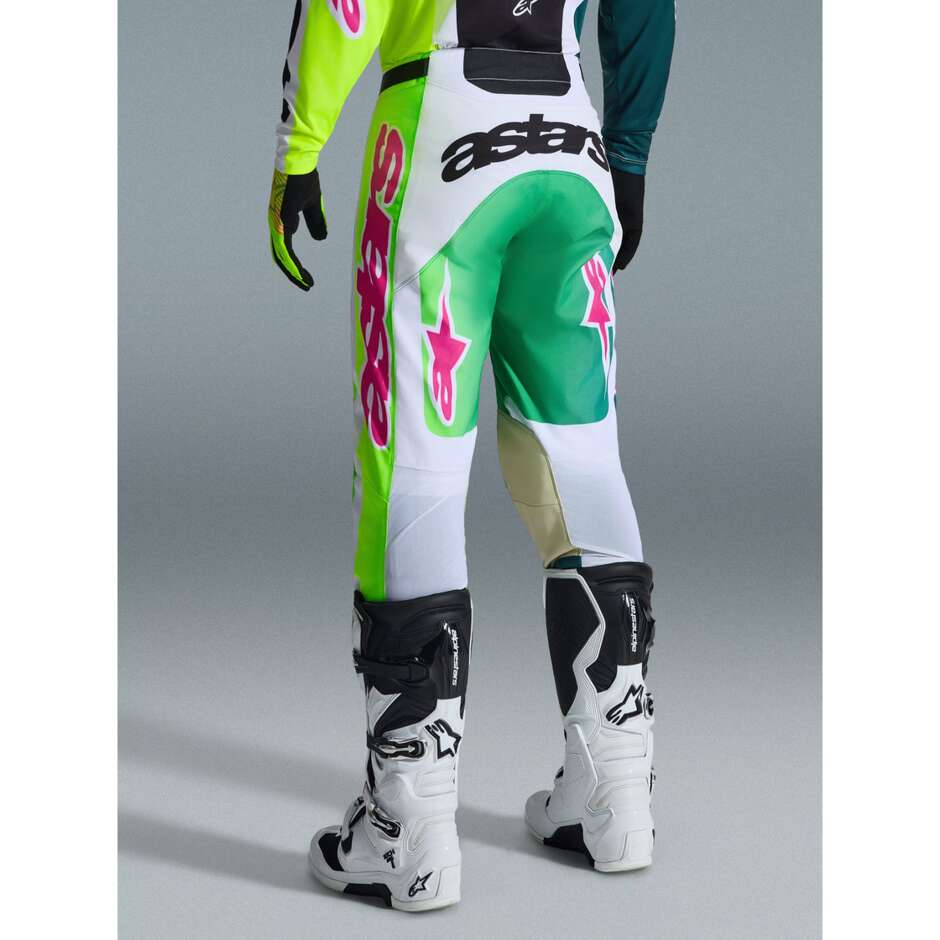 Alpinestars RACER PORTL Cross Enduro Motorcycle Pants Green White Black Pink
