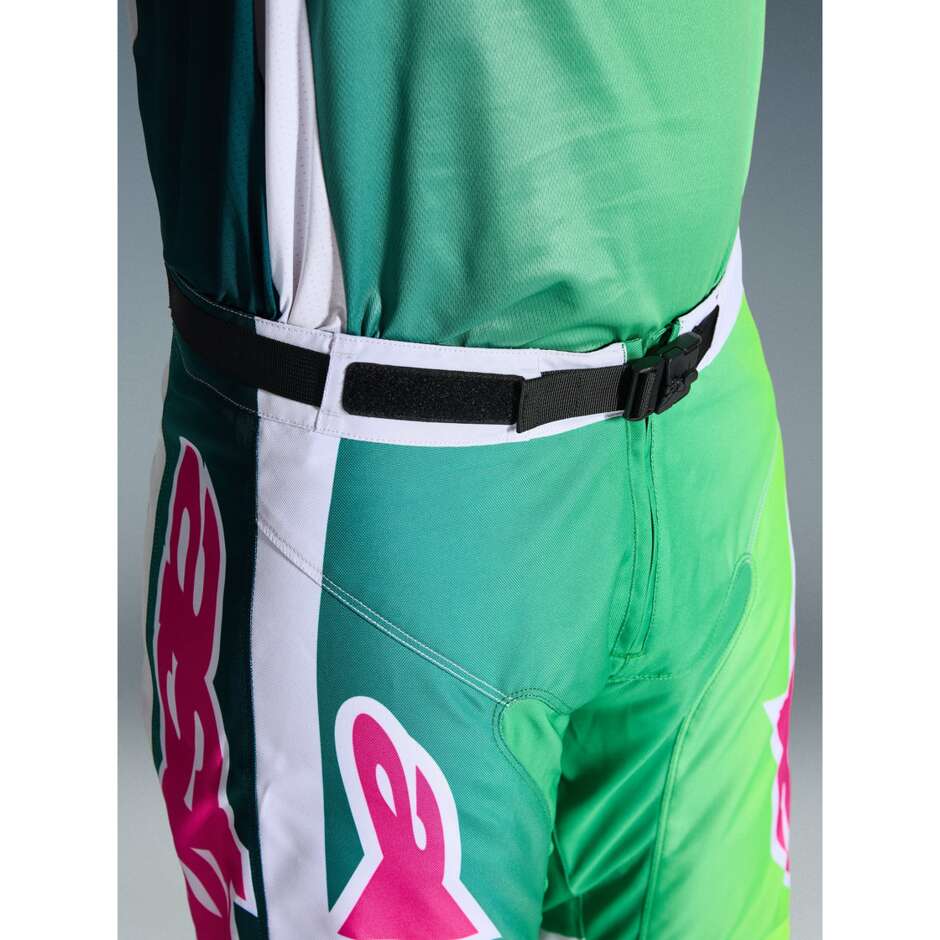 Alpinestars RACER PORTL Cross Enduro Motorcycle Pants Green White Black Pink