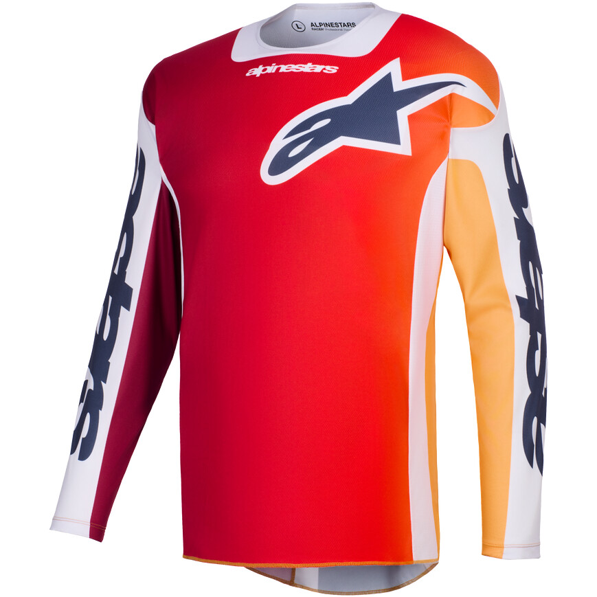 Alpinestars RACER PORTL Motocross Enduro Jersey Red Light Grey Dark Grey