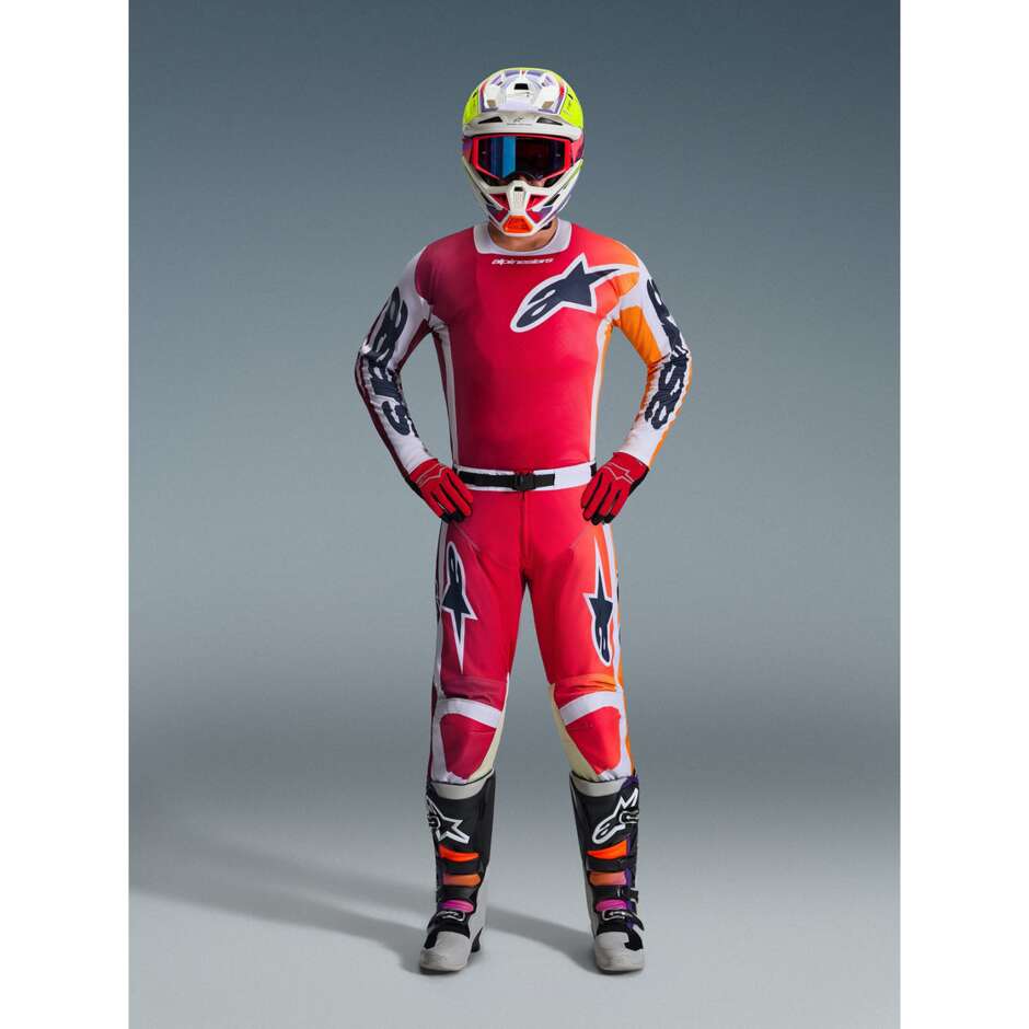 Alpinestars RACER PORTL Motocross Enduro Jersey Red Light Grey Dark Grey