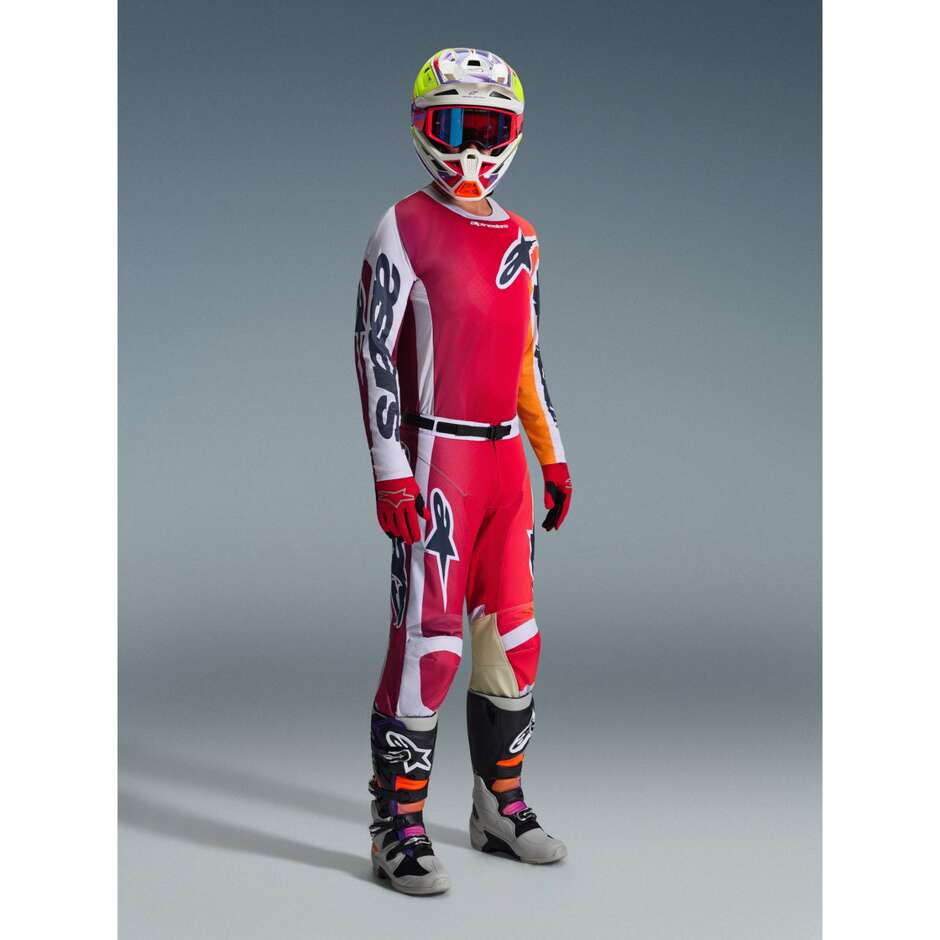 Alpinestars RACER PORTL Motocross Enduro Jersey Red Light Grey Dark Grey