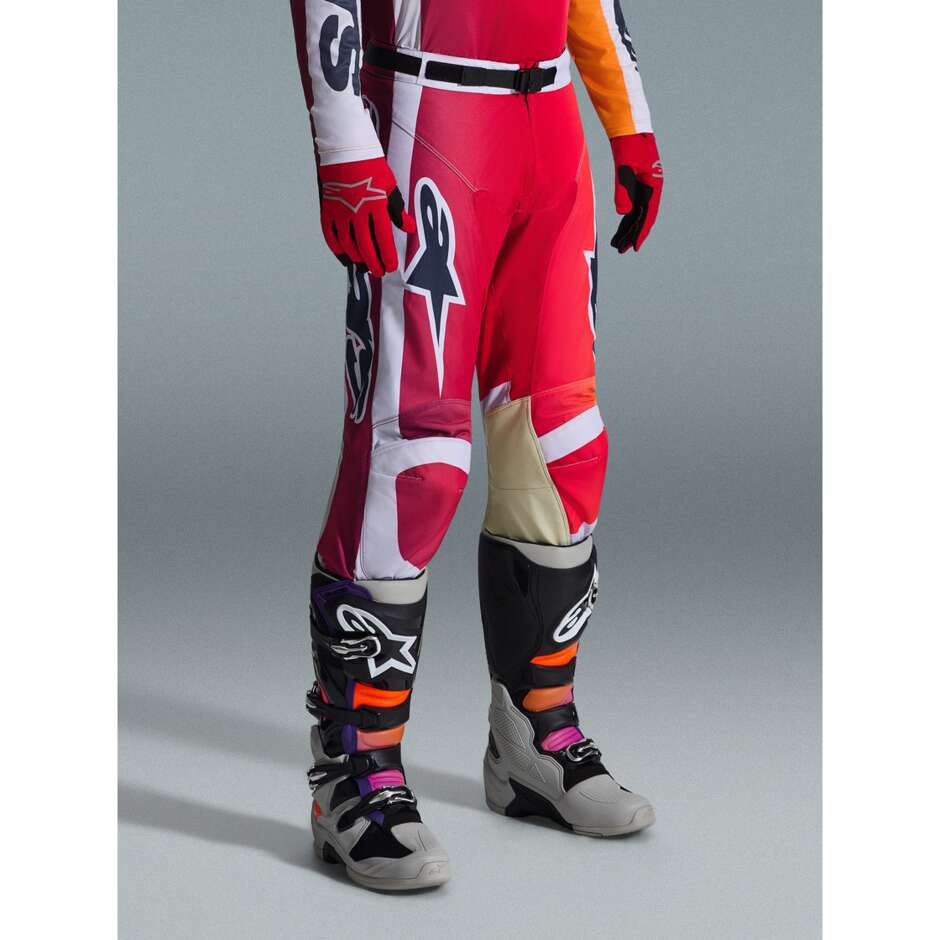 Alpinestars RACER PORTL Motocross Enduro Pants Red Light Grey Dark Grey