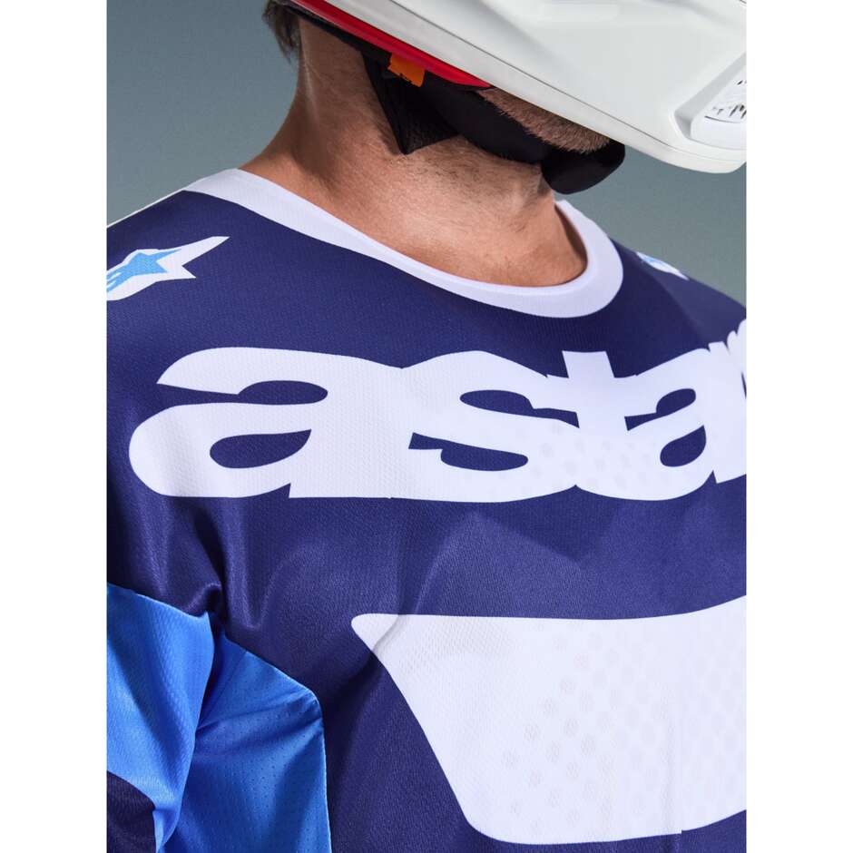 Alpinestars RACER RIWAY Cross Enduro Jersey, Light Blue, White