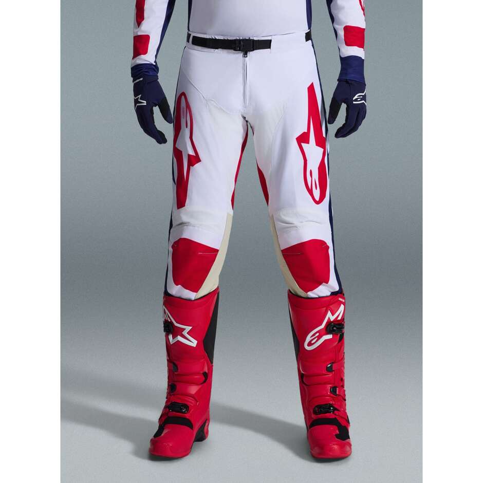 Alpinestars RACER RIWAY Cross Enduro Motorradhose Weiß Blau Rot
