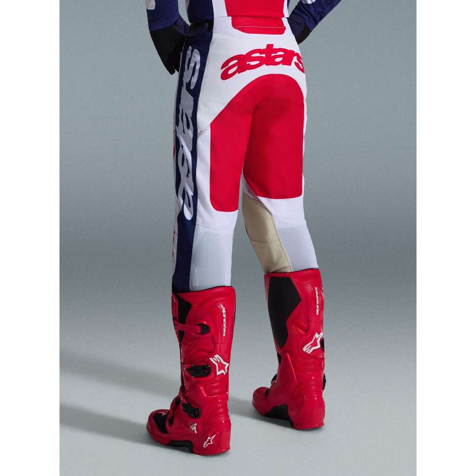 Alpinestars RACER RIWAY Cross Enduro Motorradhose Weiß Blau Rot