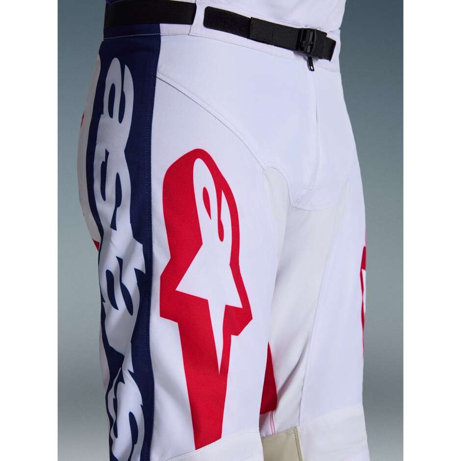 Alpinestars RACER RIWAY Cross Enduro Motorradhose Weiß Blau Rot