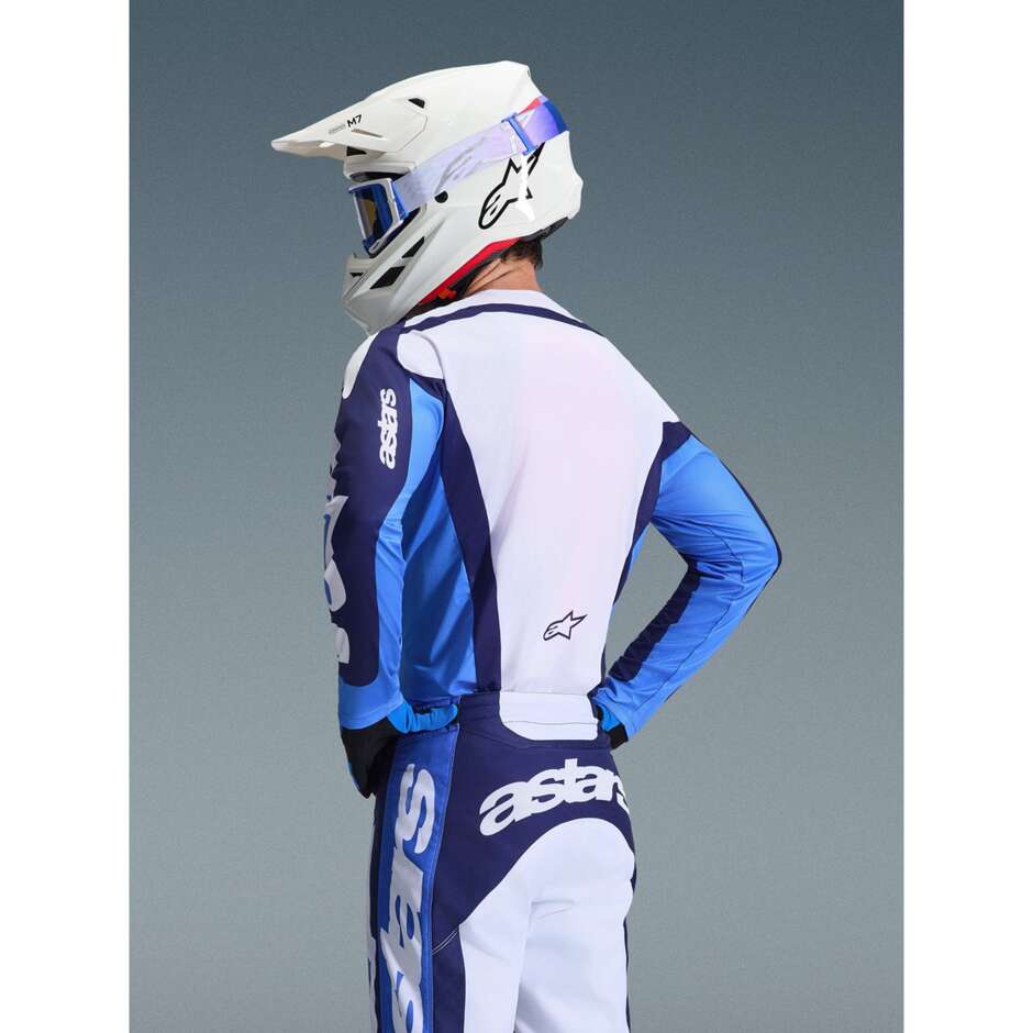 Alpinestars RACER RIWAY Cross Enduro Trikot, Hellblau, Weiß