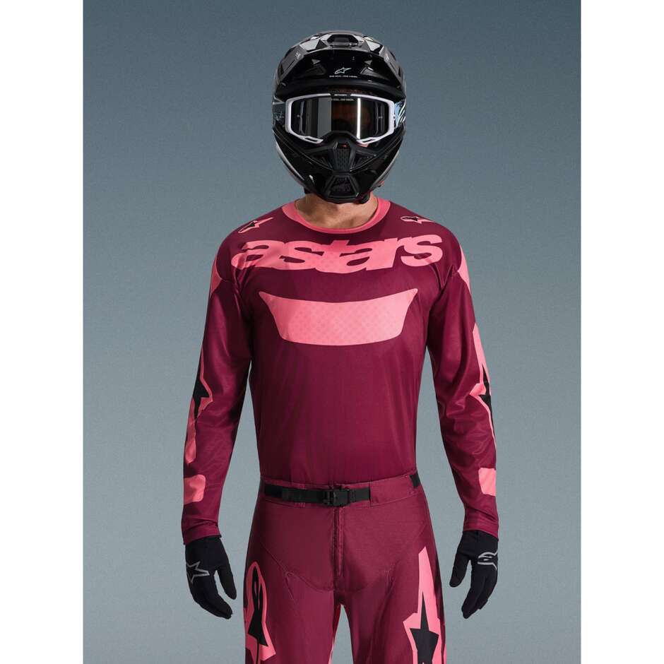 Alpinestars RACER RIWAY Dark Coral Red Cross Enduro-Motorradtrikot