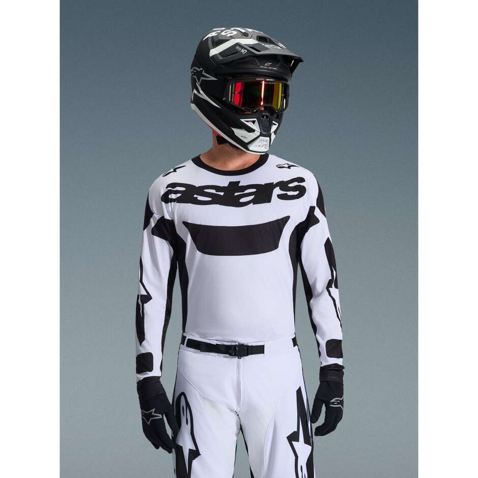 Alpinestars RACER RIWAY Motocross Enduro Trikot Weiß Schwarz
