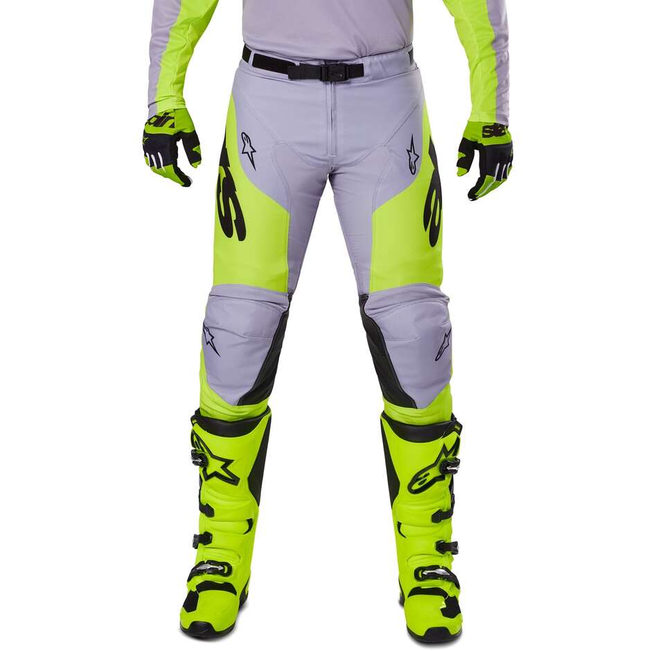 Alpinestars RACER VEIL Cross Enduro Motorradhose Grau Fluo Gelb