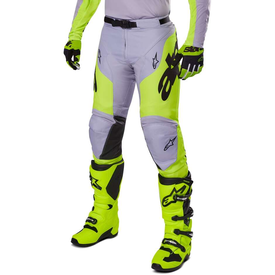 Alpinestars RACER VEIL Cross Enduro Motorradhose Grau Fluo Gelb