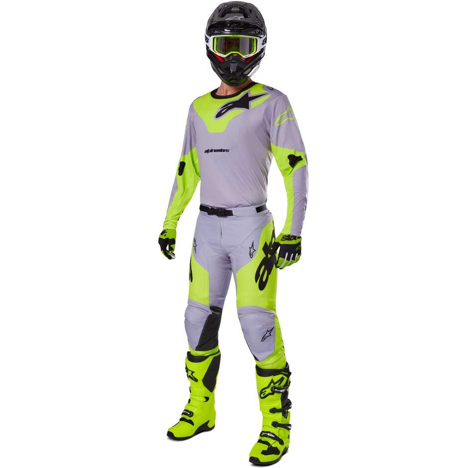 Alpinestars RACER VEIL Cross Enduro Motorradhose Grau Fluo Gelb