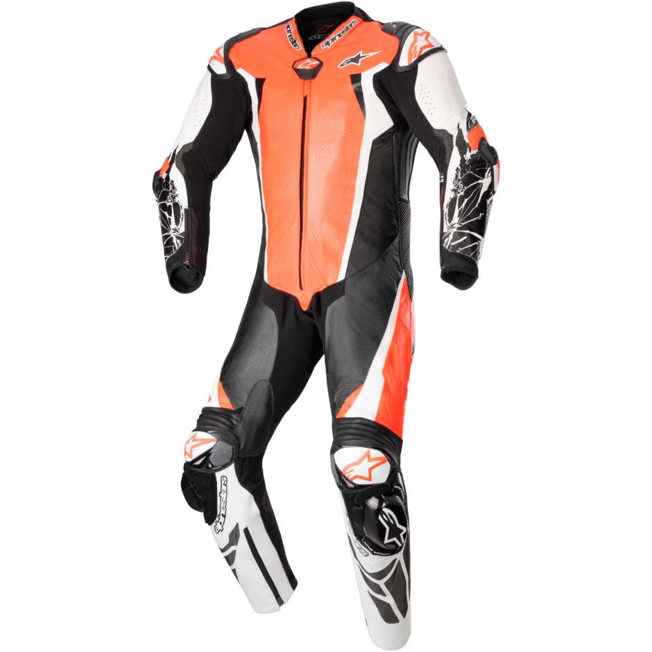 Alpinestars RACING ABSOLUTE V2 1 PC Kompletter Motorradanzug Schwarz Weiß Fluo Schwarz