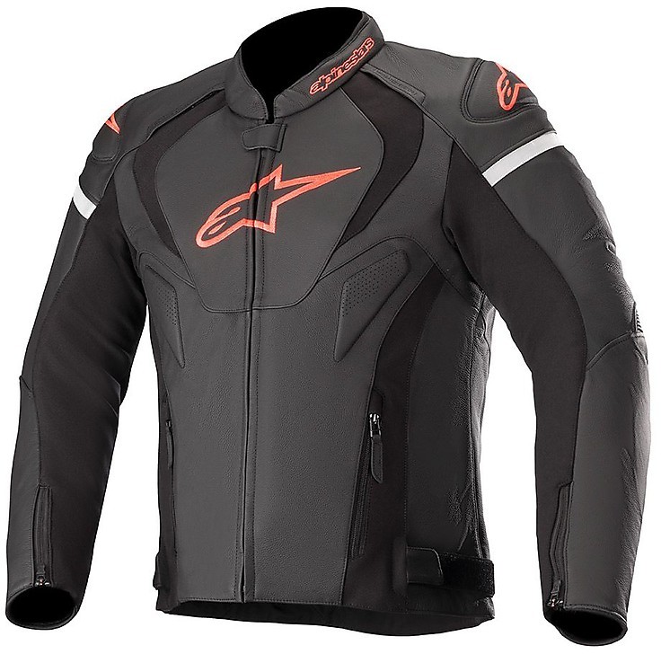 Alpinestars Racing Leather Motorcycle Jacket JAWS v3 Black Red