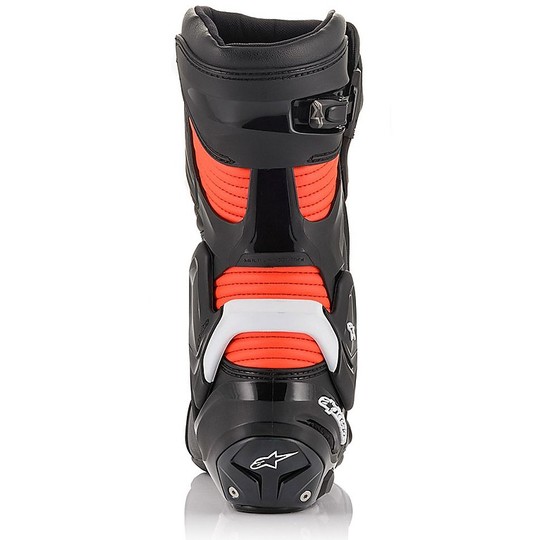 Alpinestars Racing Motorcycle Boots SMX PLUS v2 Black White Red Fluo