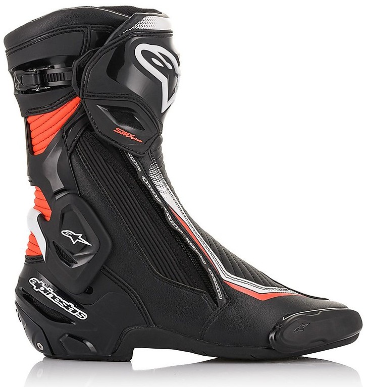 Alpinestars Faster-4 Motorradstiefel Schwarz-grau-fluo Rot