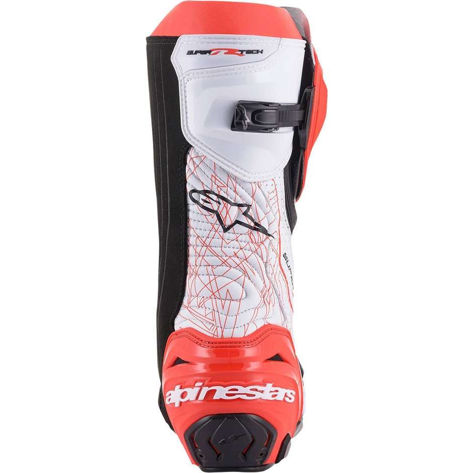 Alpinestars Racing SUPERTECH R motorcycle boots Limited Marq Marquez Red Fluo White Black Vented