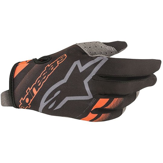 Alpinestars RADAR Cross Enduro Motorcycle Gloves Black Orange Fluo