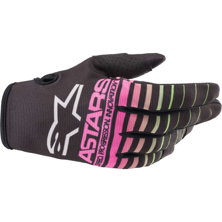 Alpinestars RADAR Cross Enduro Motorcycle Gloves Black Pink Fluo